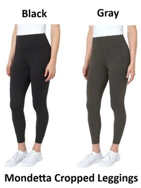 NWT Mondetta Women's Cropped Legging, 1 Black 1 Gray